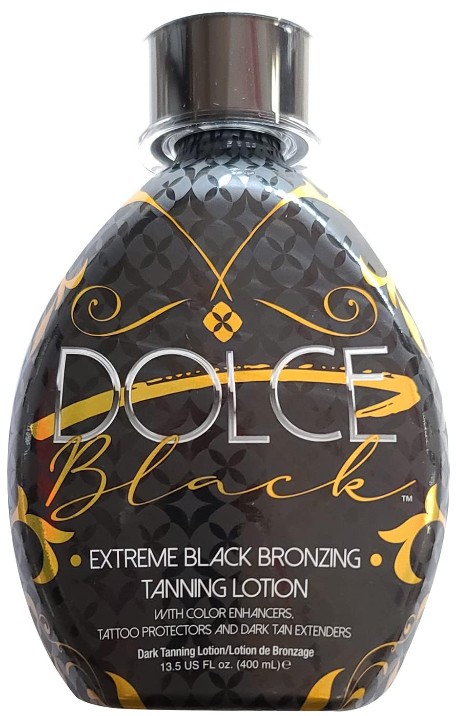 Dolce Black lotion texture close-up highlighting silky spreadability