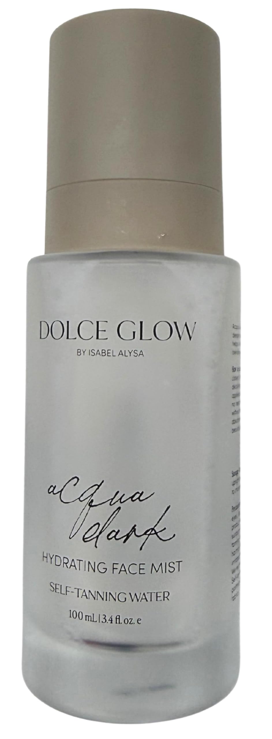 Dolce Glow mist over finished makeup illustrating setting spray use and long-lasting glow
