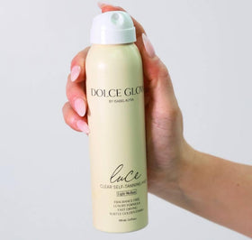 DOLCE GLOW in hand demonstrating compact size for travel convenience