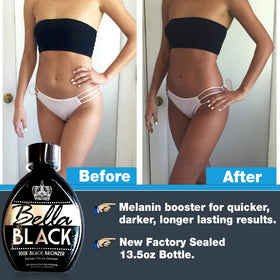 Dolce Vita Bella Black 13.5oz bottle scale comparison showing travel-friendly size