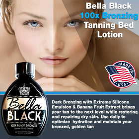 Dolce Vita Bella Black ingredients label highlighting banana extract and co-Q10 benefits