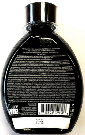 Dolce Vita Bella Black lotion texture close-up demonstrating silky silicone emulsion glow
