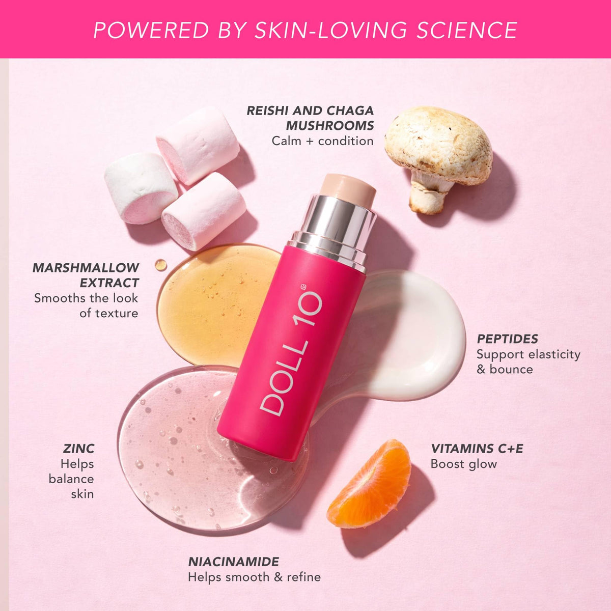 DOLL 10 cream texture close-up highlighting smooth, blendable finish