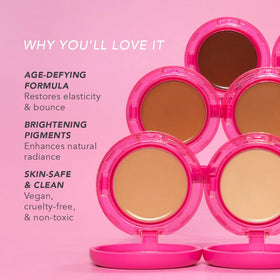 DOLL 10 open balm texture highlighting bouncy formula for hydrated finish benefit