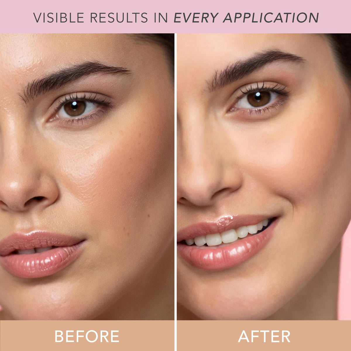 DOLL 10 close-up texture of pressed powder with fine milled spheres for smooth finish