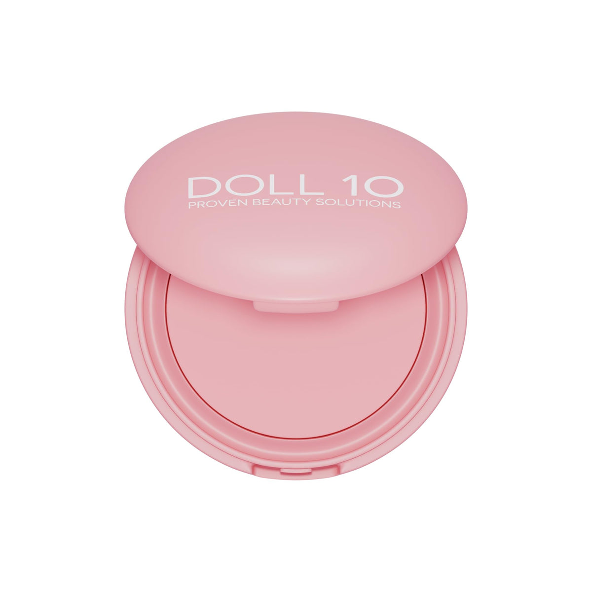 DOLL 10 front compact view showing portable brightening powder and sleek packaging benefit