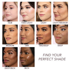DOLL 10 foundation texture close-up highlighting smooth serum and blendability benefit