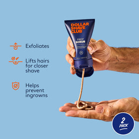 Dollar Shave Club close-up of tube label highlighting product details and benefits
