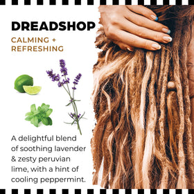 Person washing locs with Dollylocks demonstrating buildup removal and hydration