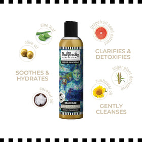 Dollylocks bottle styled on bathroom shelf highlighting eco packaging