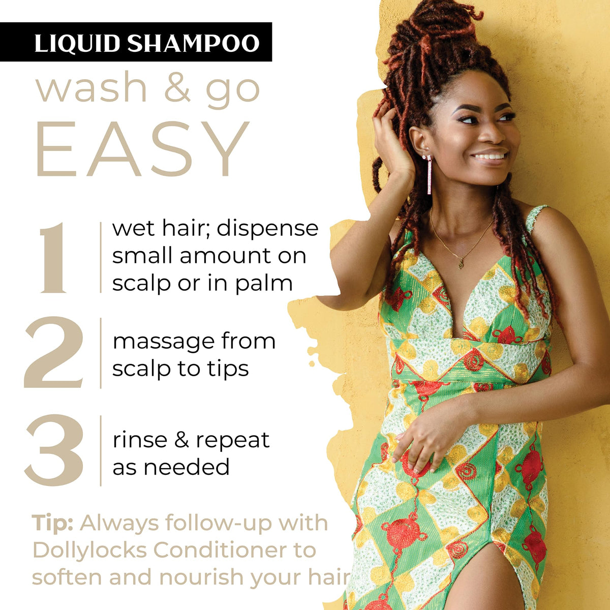 Dollylocks shampoo foam texture close-up demonstrating gentle lather