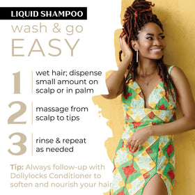 Dollylocks shampoo foam texture close-up demonstrating gentle lather