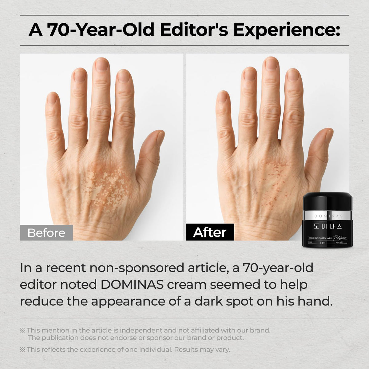 DOMINAS texture close-up highlighting creamy formula for fast absorption