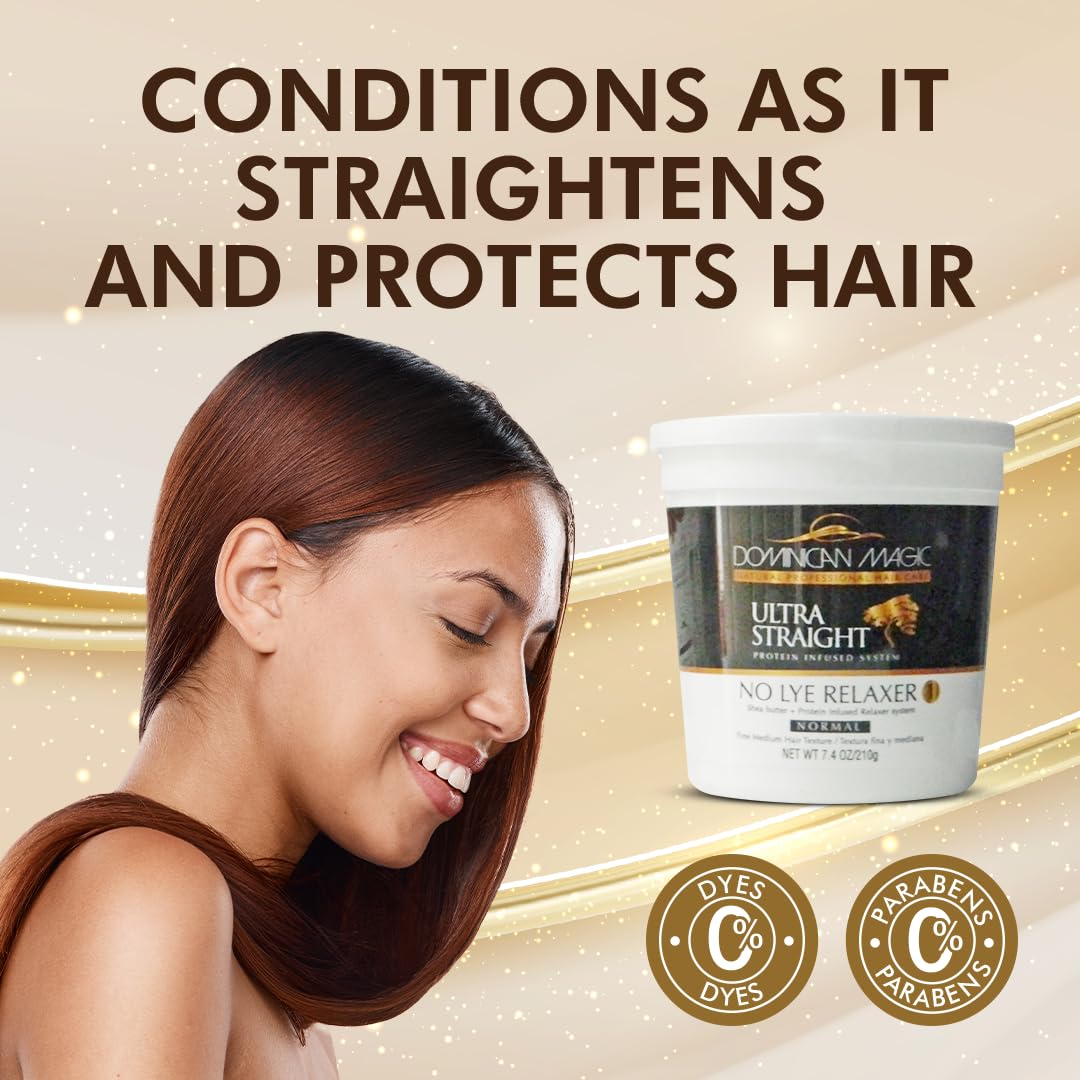DOMINICAN MAGIC label close-up listing key conditioning ingredients