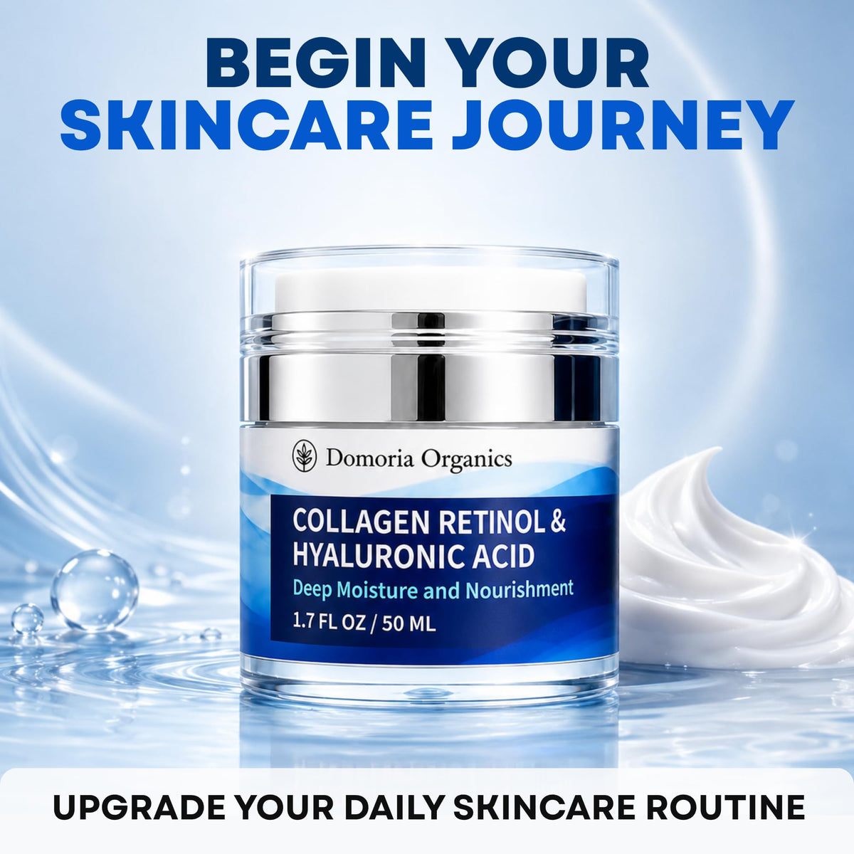 Domoria Organics before and after skin texture illustrating improved smoothness benefit
