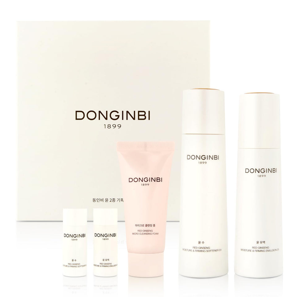 Donginbi front packaging set showing full red ginseng skincare kit benefits