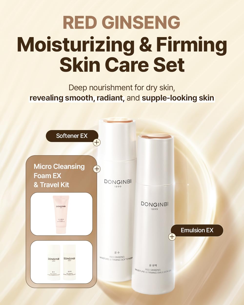 Donginbi toner bottle close-up highlighting hydrating texture and balance