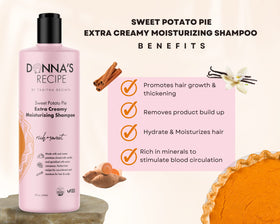 Donna's Recipe creamy shampoo texture in hand showing moisturizing richness