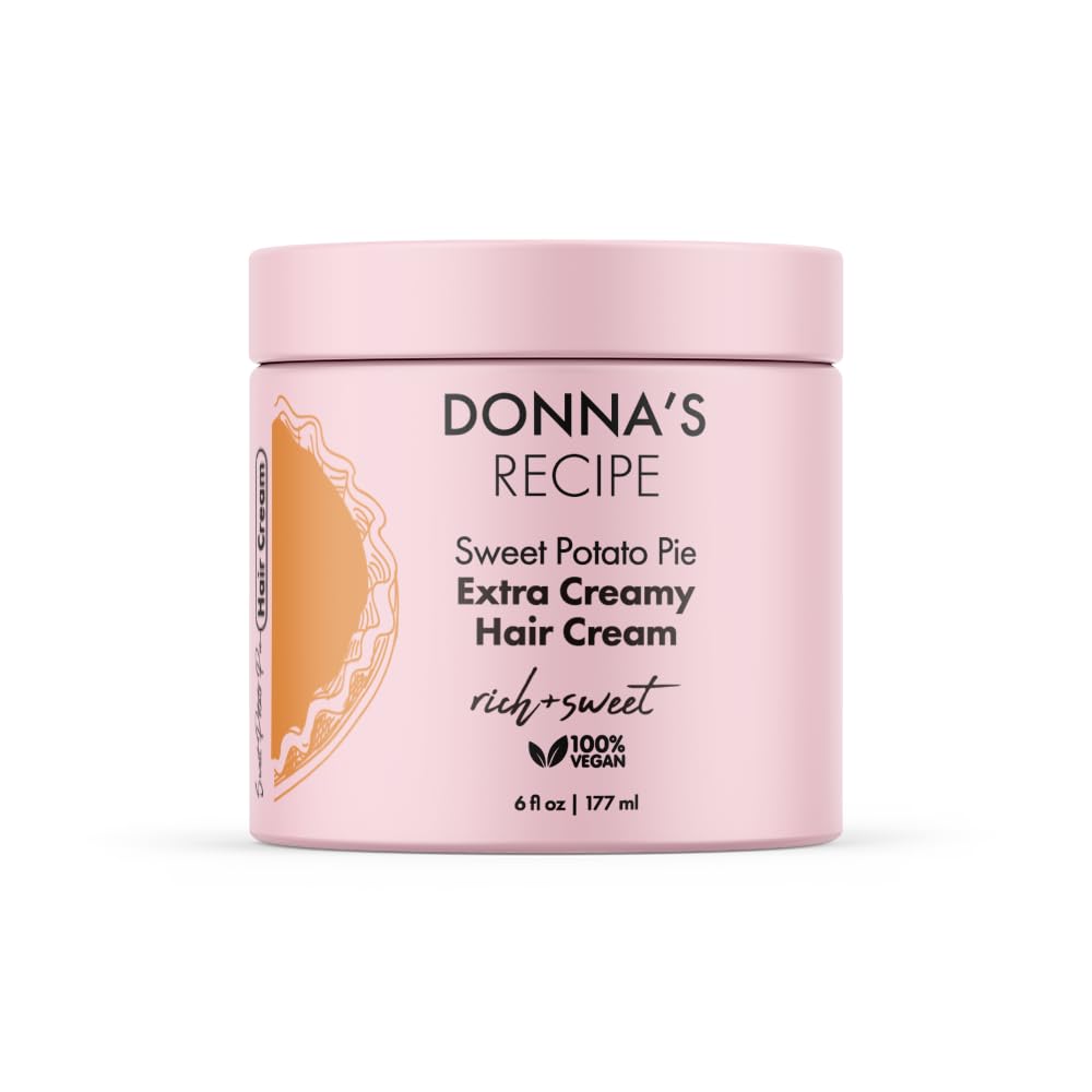 Donna's Recipe front jar showing sweet potato pie hair cream benefits