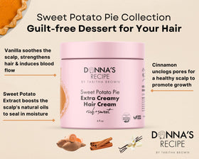 Donna's Recipe natural ingredients including vanilla cinnamon and sweet potato