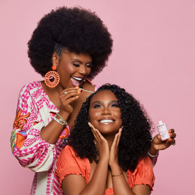 Donna's Recipe scalp massage application on roots showing circulation boost and relaxation