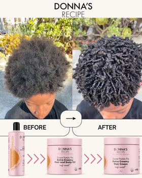 Donna's Recipe label zoom revealing ingredient list and clean formulation benefit