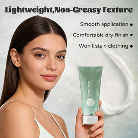 dooeka being applied under-breast to reduce friction and discomfort