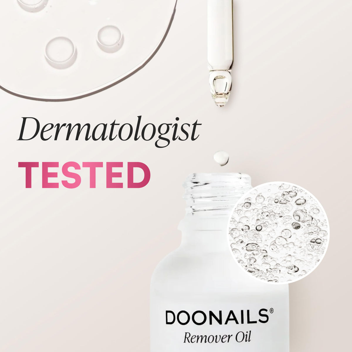DOONAILS label close-up showing ingredient clarity and gentle care benefit
