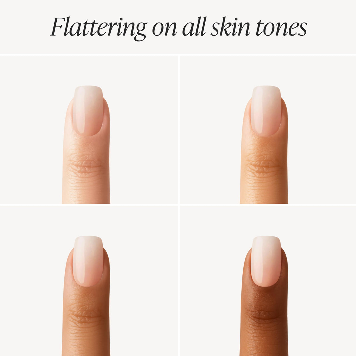 DOONAILS on real hand lifestyle photo showing polished short square pink elegance