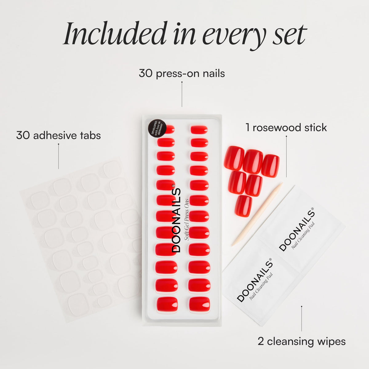 DOONAILS tray with 15 sizes displayed to help find a perfect fit