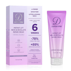 Doracome front packaging showing neck cream and brand benefits