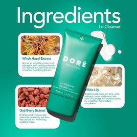 Doré gel texture closeup highlighting smooth hydrating formula