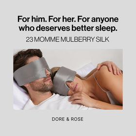 Dore & Rose mask folded in travel pouch indicating compact storage convenience