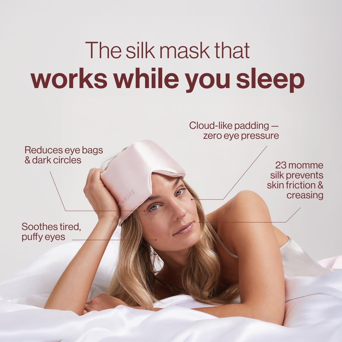 Dore & Rose mask held in hand to show lightweight, travel-friendly size