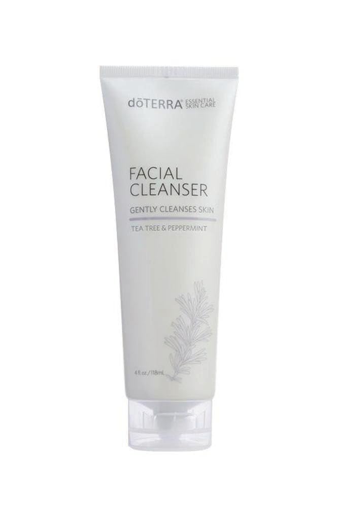 doTERRA facial cleanser front packaging shows bottle and label benefits