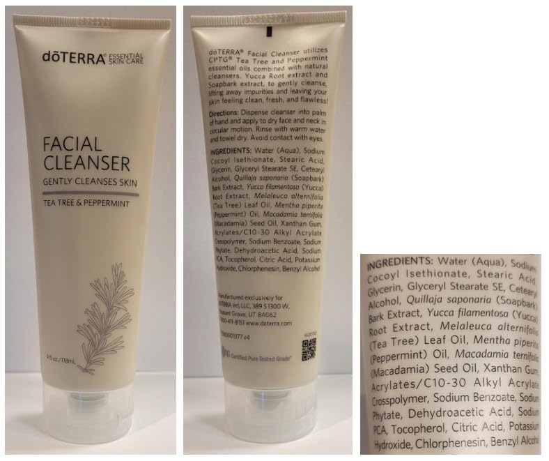 doTERRA cleanser on bathroom shelf styled to show daily routine benefit