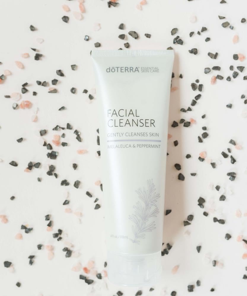 doTERRA facial cleanser applied to hands showing cleansing technique benefit
