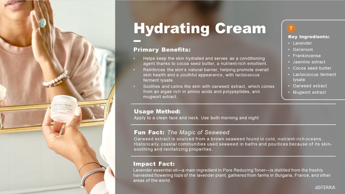 doTERRA cream open texture close-up showing creamy finish for instant hydration