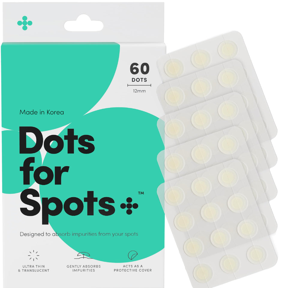 Dots for Spots front packaging showing 60-count and benefits