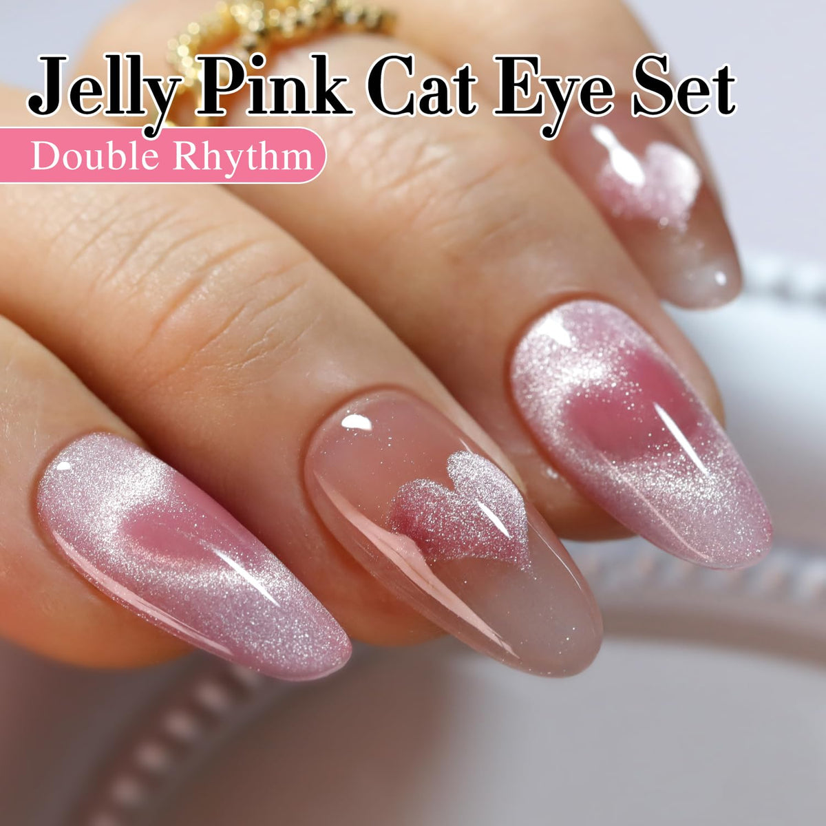 Double Rhythm six colors laid out showing variety and shimmer benefit: color options visible