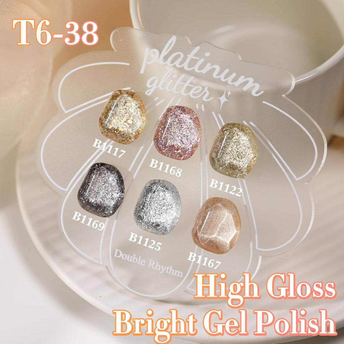 Double Rhythm applied on fingers, demonstrates salon-quality shine