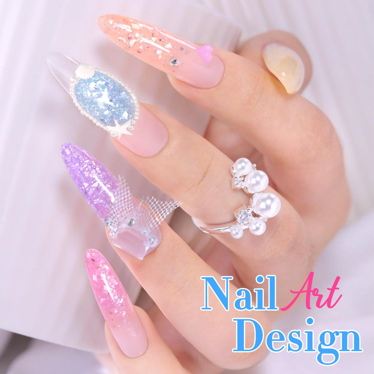 Double Rhythm application on nails showing cured shimmer finish for salon-quality look