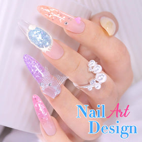 Double Rhythm application on nails showing cured shimmer finish for salon-quality look
