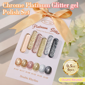 Double Rhythm bottle close-up label, highlights shade name and clarity