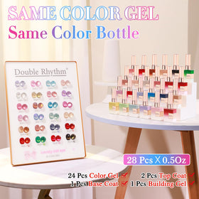 Double Rhythm bottle closeup highlighting label and brush for precise application benefit: easy control