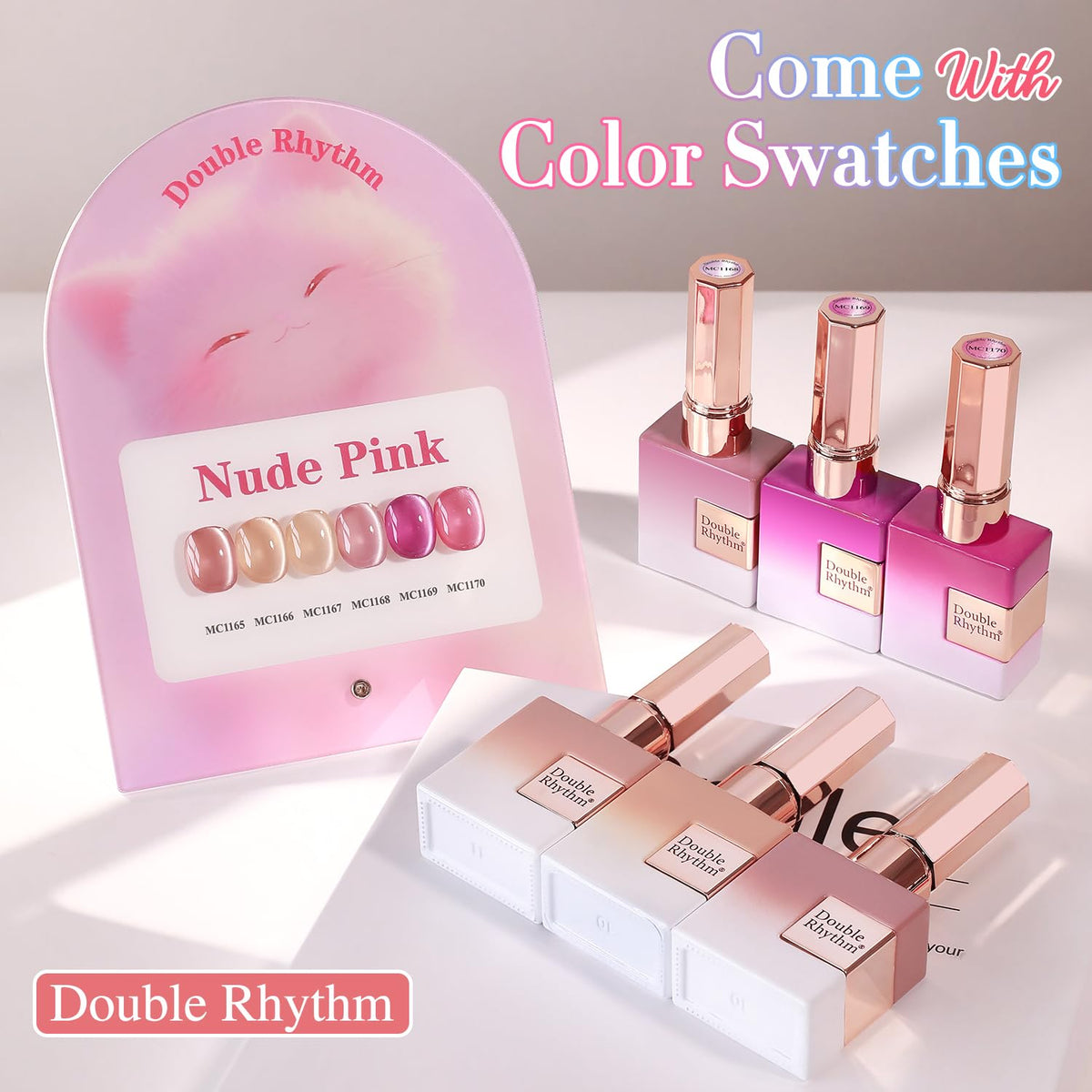 Double Rhythm label close-up highlighting product name and easy identification benefit