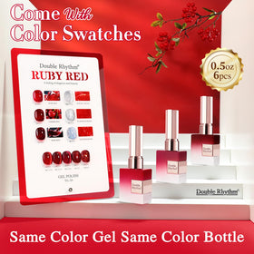 Double Rhythm bottle label close-up highlighting shade name for easy identification and salon use