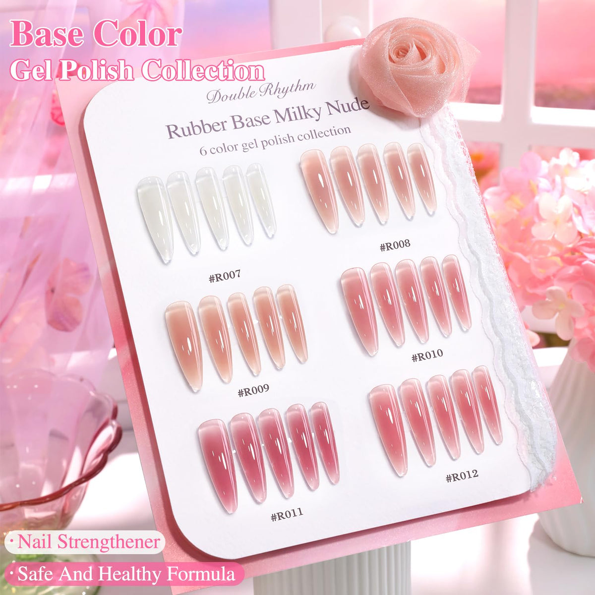 Double Rhythm bottles group arrangement showcasing coordinated palette and refill-ready benefit