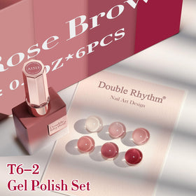 Double Rhythm brush spreading jelly polish to show smooth texture and glossy finish