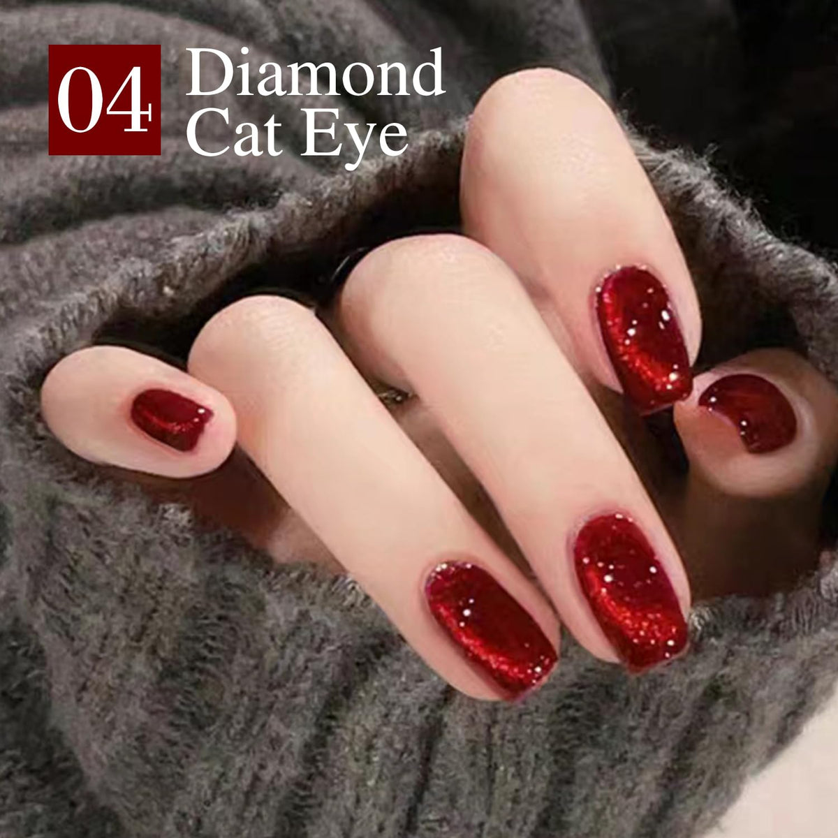 Double Rhythm cat-eye effect on nail demonstrating holographic shimmer and reflective depth